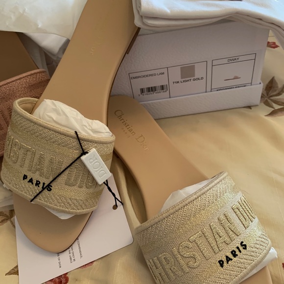 Dior | Shoes | Dior Dway Slides 45 Rose Goldbrand New | Poshmark